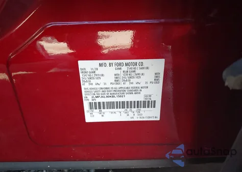 2019 Lincoln Nautilus Reserve z USA, uszkodzony, nr VIN 2LMPJ6L90KBL15021